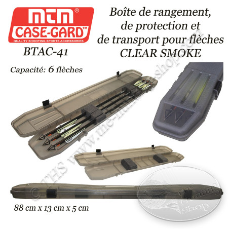 MTM Case-Gard BTAC-41 TRAVELER CLEAR SMOKE arrow box for transporting and storing 6 arrows