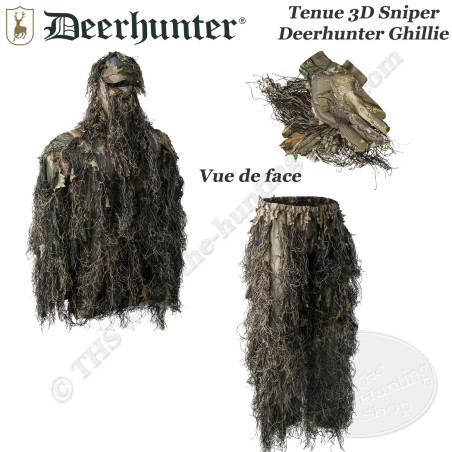 DEERHUNTER Ghillie 3D Sniper camouflage Sneaky destructuring set with gloves