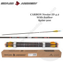 SKYLON ARCHERY Flèche Carbone Novice ID 4.2 empennée avec des plumes naturelles Spine 900