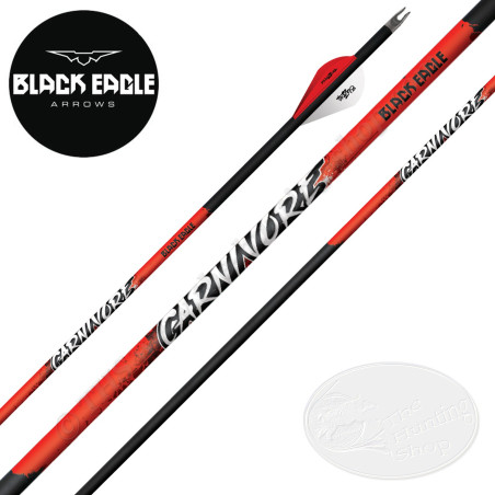 BLACK EAGLE ARROWS Carnivore 6 3D carbon feathered hunting and shooting arrows with 2 inch Blazer vanes