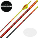 BLACK EAGLE ARROWS Flechas de caza y tiro Outlaw 6 3D de carbono con cresta y paletas Blazer de 2 pulgadas