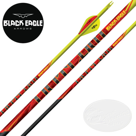 BLACK EAGLE ARROWS Frecce da caccia e da tiro Outlaw 6 3D in carbonio con crestina e palette Blazer da 2 pollici