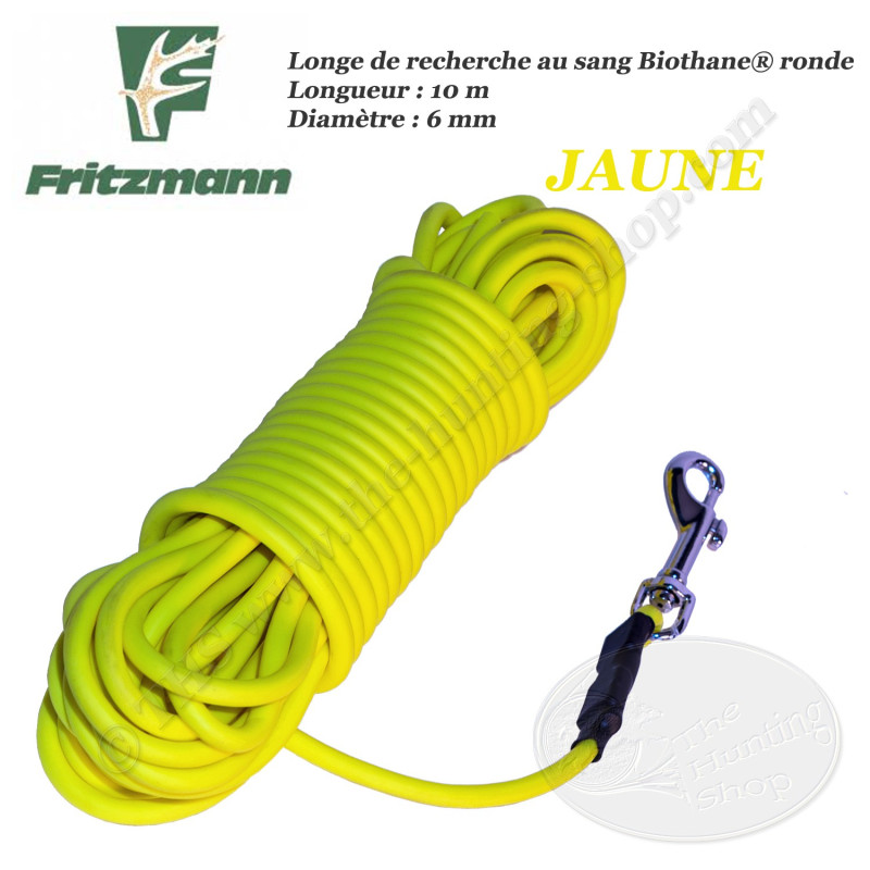 FRITZMANN Biothane Blutsuchleine RUNDE Orange oder Gelb 10 Meter