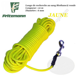 FRITZMANN Biothane Blutsuchleine RUNDE Orange oder Gelb 10 Meter