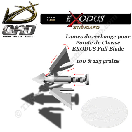 QAD EXODUS Pack of 9 spare blades for 100 and 125 grain broadheads