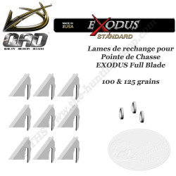 QAD EXODUS Pack de 9 cuchillas de recambio para puntas de 85, 100 y 125 granos Standard o Swept