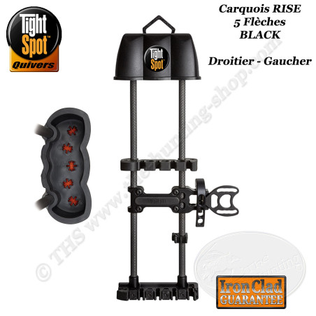 TIGHTSPOT RISE Carcaj de carbono de gama alta de 5 flechas para arcos compuestos - NEGRO