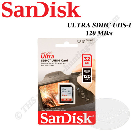 SANDISK SpeicherkarteULTRA SDHC UHS-1 mit 32 GB - Geschwindigkeit 120MB/s