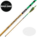 BLACK EAGLE ARROWS Vintage 6 flechas tradicionales de carbono con crestas y colas de plumas naturales