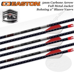 EASTON FMJ Black 5MM Full Metal Jacket 3D Jagd- und Schießpfeile aus Carbon mit Alu-Mantel