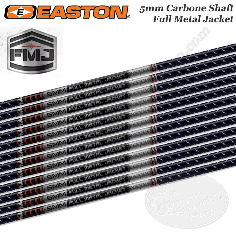 EASTON FMJ Black 5MM Full Metal Jacket 3D-Jagd- und Schützenröhren aus Carbon mit Alu-Mantel