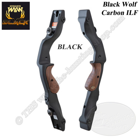 WIN&WIN BLACK empuñaduras de carbono BLACK WOLF para arcos recurvos ILF standard - CARBONO NEGRO 