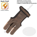 BUCK TRAIL Traditionele STONE lederen schiethandschoen met met cordovan verstevigde vingertoppen