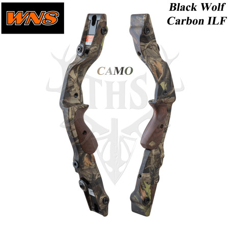 WNS BLACK WOLF Carbon-Griffe für traditionelle Jagdbögen Recurve bis ILF-Standard - CAMO