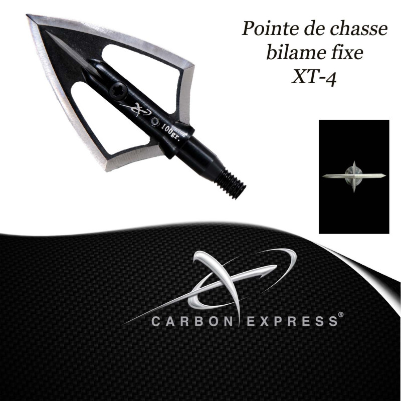 CARBON EXPRESS XT4-BLADE Pointes de chasse bilames fixes