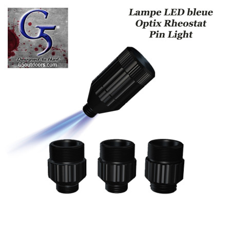 G5 Blue light LED lamp with rheostat and multiple adapters for fibre optic viewfinders