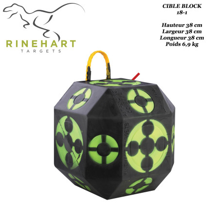 RINEHART 18-1 cible bloc en mousse solide et confortable, convient pour lames de chasse