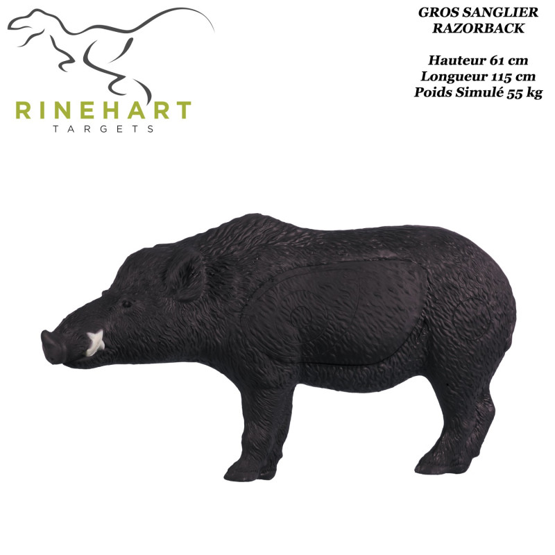 RINEHART 3D Gran jabalí Razorback Jabalí blanco de espuma para tiro con arco