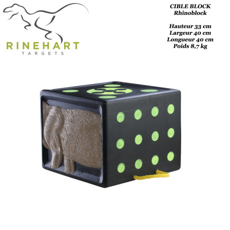 RINEHART RhinoBlock solid and comfortable target block for archery, suitable for hunting blades