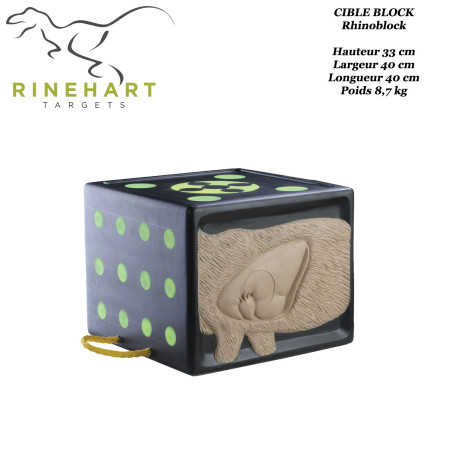 RINEHART RhinoBlock solid and comfortable target block for archery, suitable for hunting blades