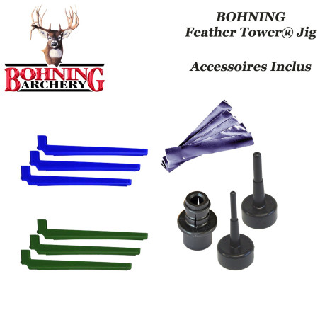 BOHNING Feather Tower Jig Empenneuse 3 natuurlijke veren inclusief accessoires