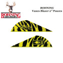 BOHNING Vanes Blazer 2" inch plastic YELLOW TIGER - YELLOW TIGER