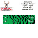 BOHNING Blazer Tiger Arrow Wraps 4 or 7 inch cresting tiger stickers for GREEN & BLACK arrows - GREEN & BLACK