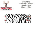 BOHNING Blazer Tiger Arrow Wraps 4 or 7 inch cresting tiger stickers for WHITE arrows - WHITE