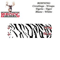 BOHNING Blazer Tiger Arrow Wraps 4 o 7 pollici adesivi tigre crestata per frecce BIANCHE - BIANCO