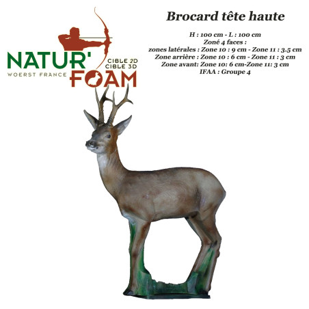 NATUR'FOAM Diana de espuma 3D Brocard de 6 cabezas para tiro con arco