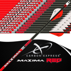 CARBON EXPRESS Flechas de tiro y caza 3D de plumas rojas Maxima