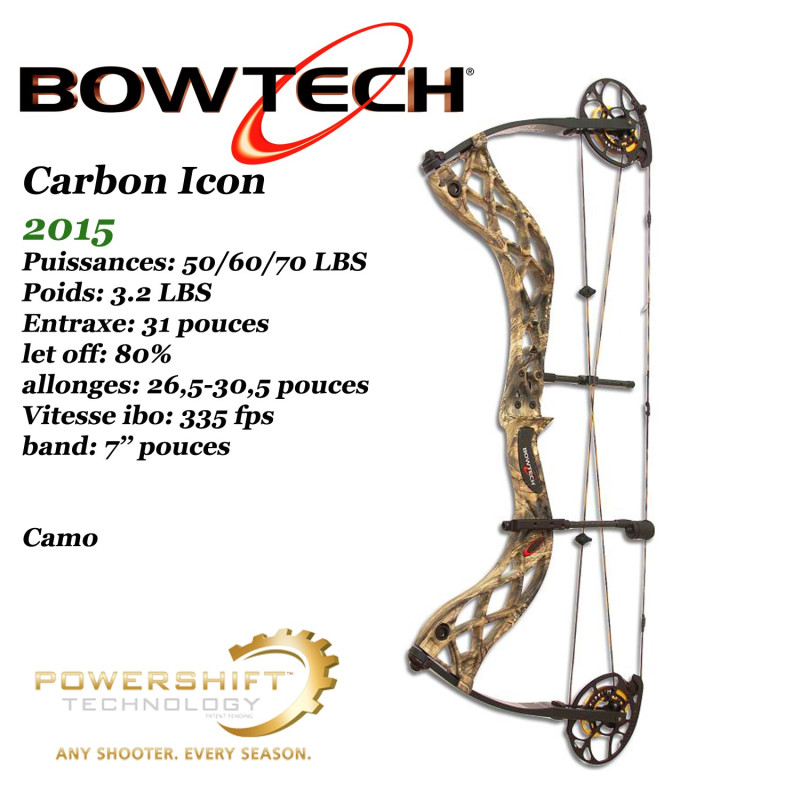 BOWTECH Carbon Icon Compound bow for hunting and shooting 3D Mossy Oak Country Camo