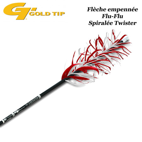 GOLD TIP Twister Flu-Flu Freccia a spirale in carbonio con piume naturali per il tiro al volo