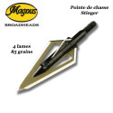 MAGNUS Stinger 4 Blades Puntas de caza fijas de acero inoxidable de doble hoja con sangrador de 85 granos