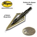 MAGNUS Stinger 4 Lames Pointes de chasse bilames fixes en acier inox avec bleeder - 85, 100, 125 & 150 grains