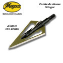 MAGNUS Stinger 4 Blades Puntas de caza fijas de acero inoxidable de doble hoja con sangrador de 100 granos