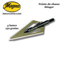 MAGNUS Stinger 4 Blades Puntas de caza fijas de acero inoxidable de doble hoja con sangrador de 150 granos