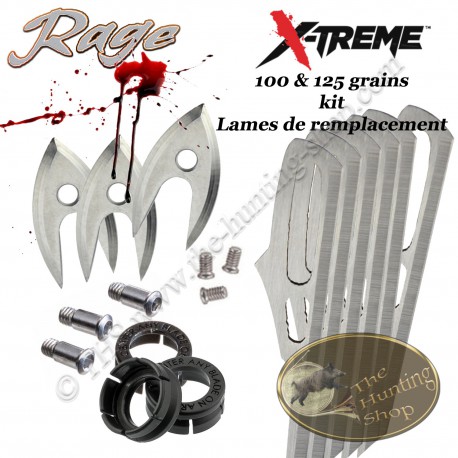 RAGE X-Treme Blades Replacement Blade Kit for 3 X-Treme 100 & 125 grain broadheads