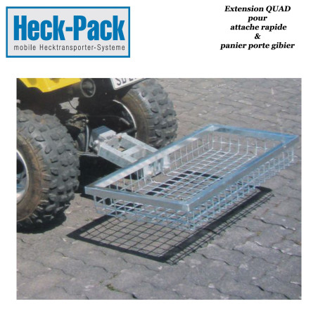 HECK-PACK Extensión QUAD para cesta de juego con acoplamiento rápido para bola de remolque