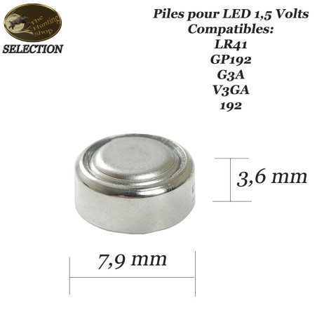 THS SELECTION Batterie alcaline per mirino a LED LR41 da 1,5 volt