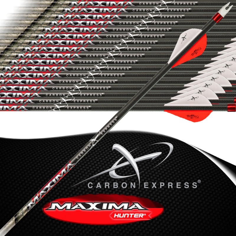 CARBON EXPRESS Maxima Hunter 3d feathered shooting and hunting arrows