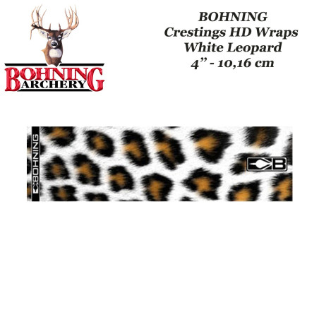 BOHNING Blazer Cresting HD Arrow Wraps 4 of 7 inch stickers voor pijlen White Leopard