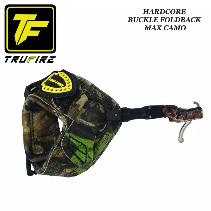 TRU-FIRE Hardcore Buckle Foldback MAX CAMO Hakenauslöser Camo-Armband mit Schnalle für Jagd und 3D-Schießen