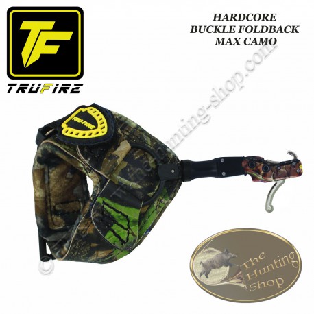 TRU-FIRE Hardcore Buckle Foldback MAX CAMO hook and loop camo decocker for hunting and 3D shooting