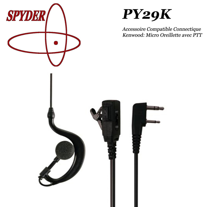 SPYDER Cuffie compatibili con le radio da caccia walkie-talkie con connettori KENWOOD