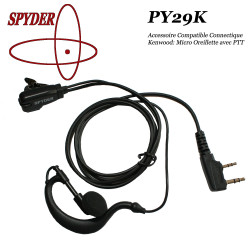 SPYDER Headset compatibel met portofoons met connectoren voor de jacht KENWOOD