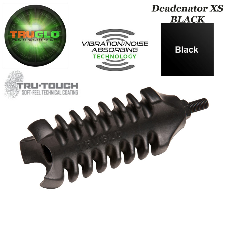 TRUGLO Deadenator XS Stabilizzatore per archi da caccia antivibrazioni e antirumore - NERO - NERO