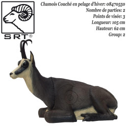 SRT TARGETS 3D Chamois liggend boogschietdoel in schuimrubberen winterjas - Groep 2 - 08470550